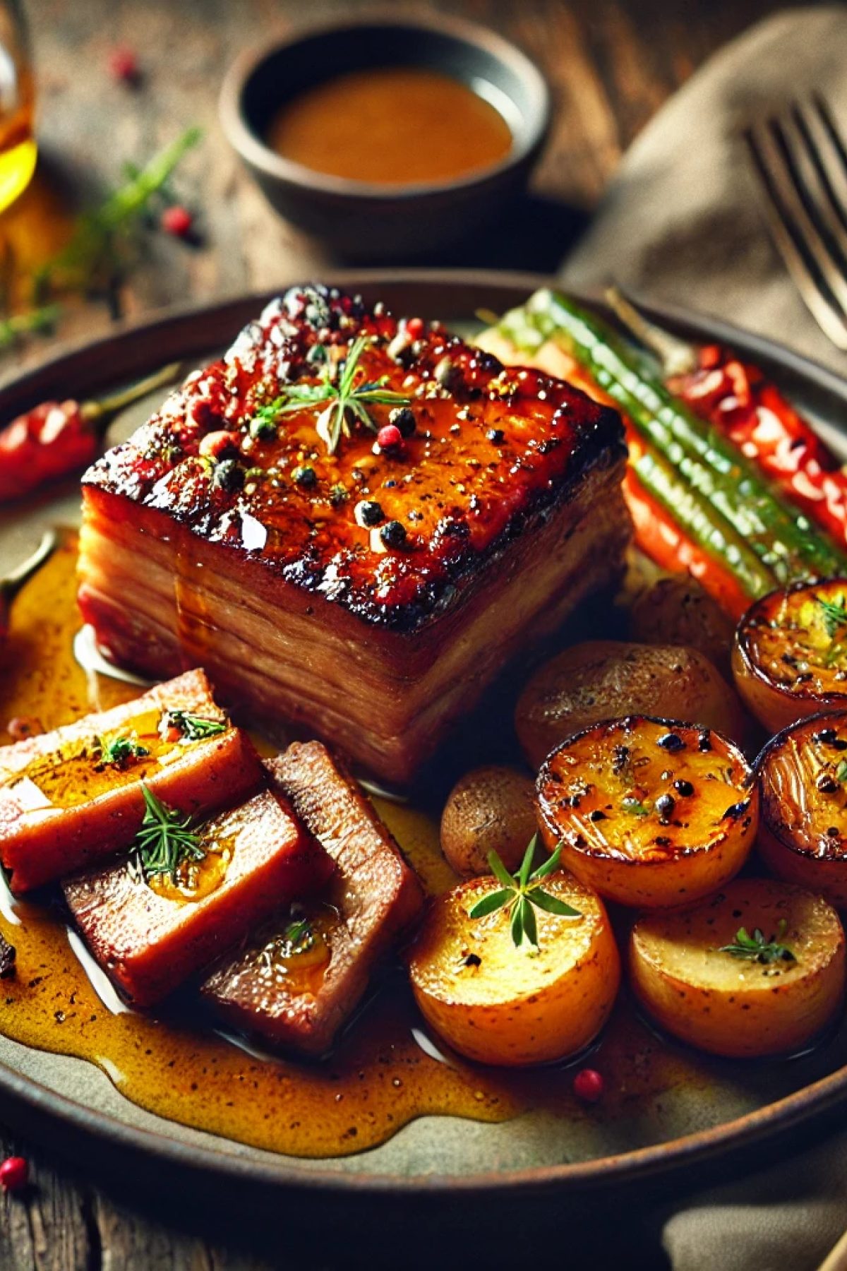 Slika jela 🥩 Sočna Svinjska Prsa u Medeno-Senf Sosu – Savršena Večera!