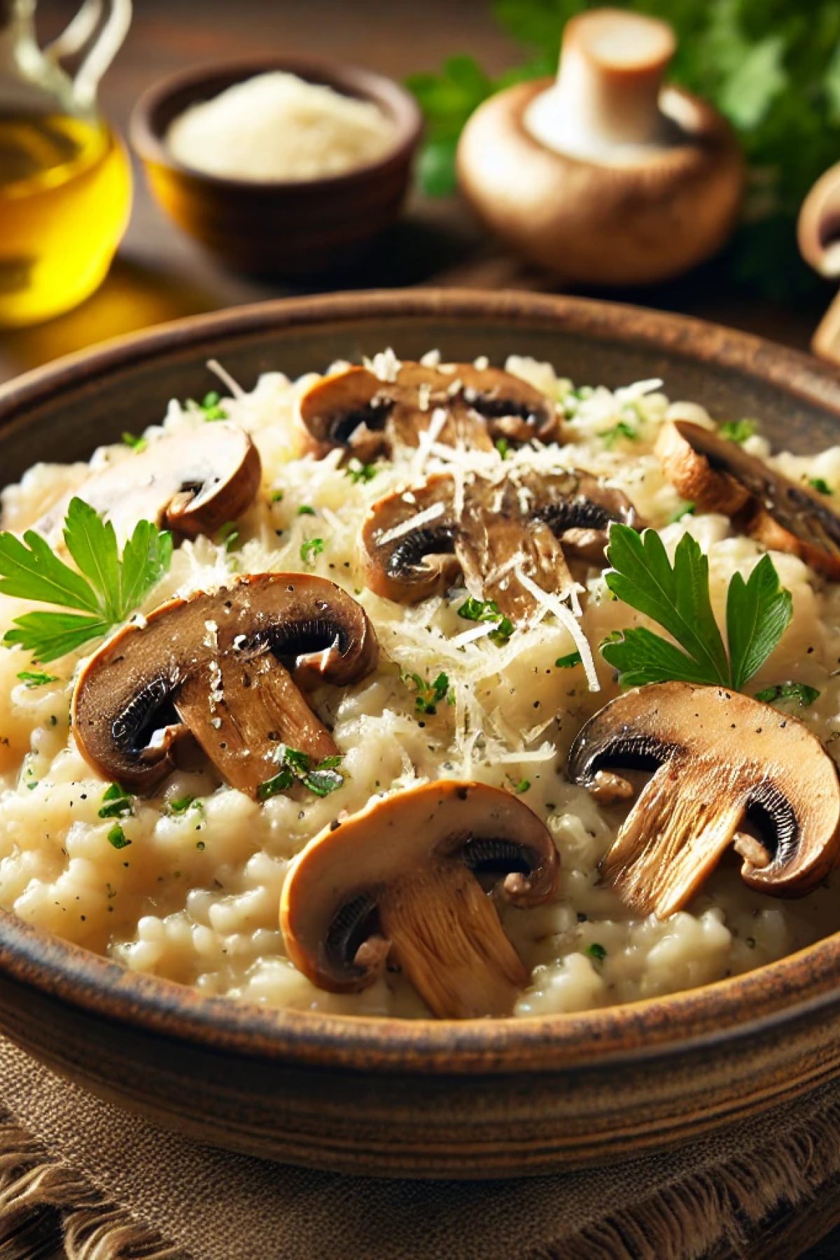 Slika jela 🥘 Kremasti Rižoto sa Pečurkama – Italijanski Klasik u Vašoj Kuhinji