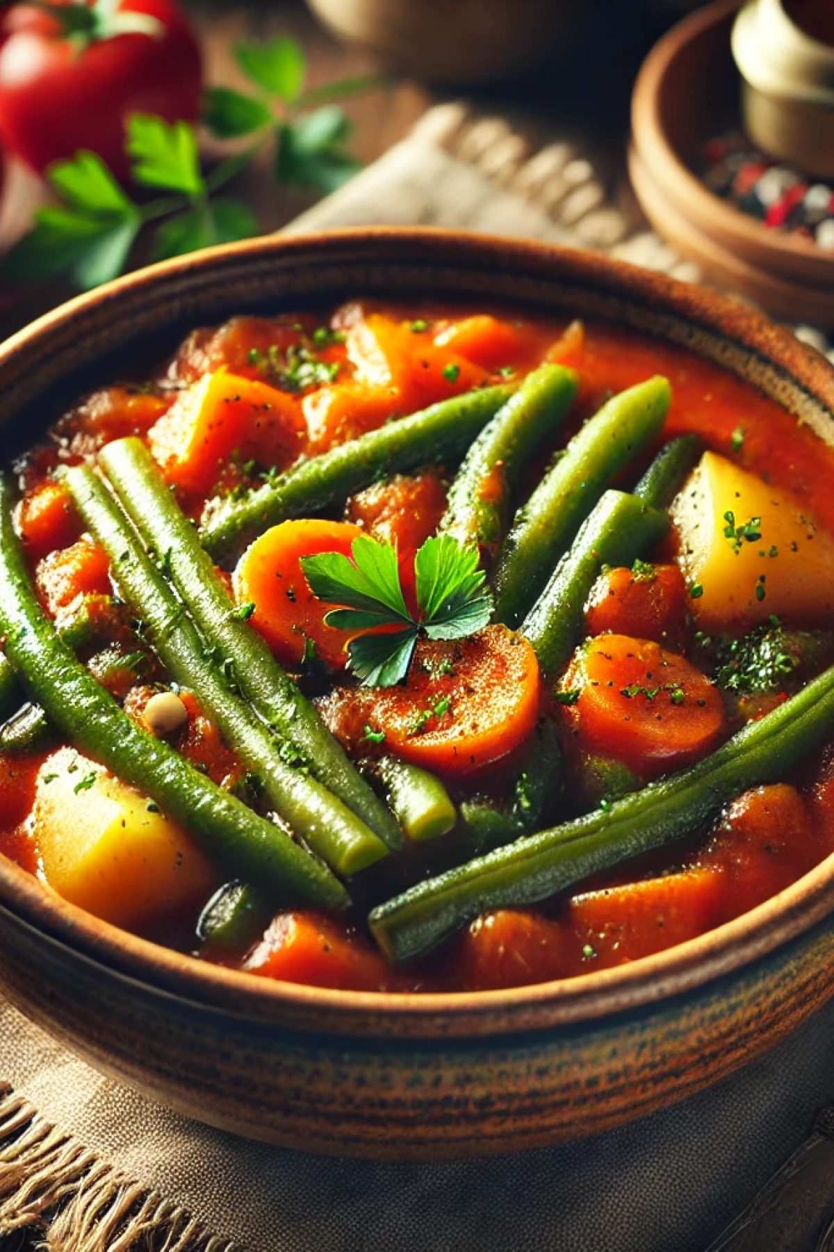 Slika jela 🍛 Posni Boranija Gulaš – Ukusno i Zdravije Tradicionalno Jelo