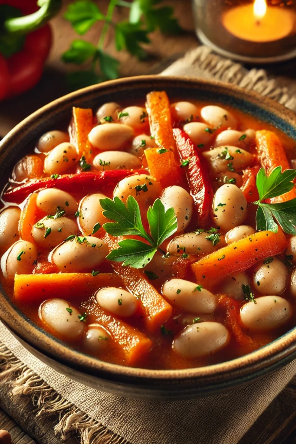 Slika jela 🍛 Posni Pasulj sa Povrćem – Tradicionalni Ukus bez Mesa