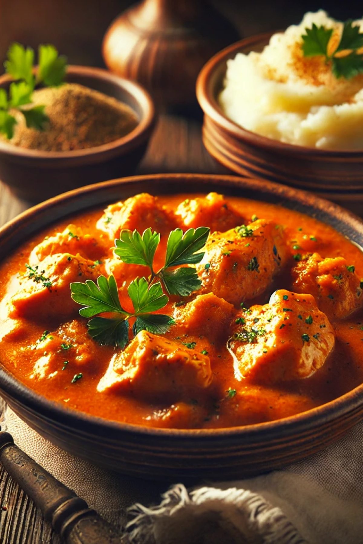 Slika jela 🥘 Kremasti Pileći Paprikaš – Tradicionalni Užitak na Kašiku