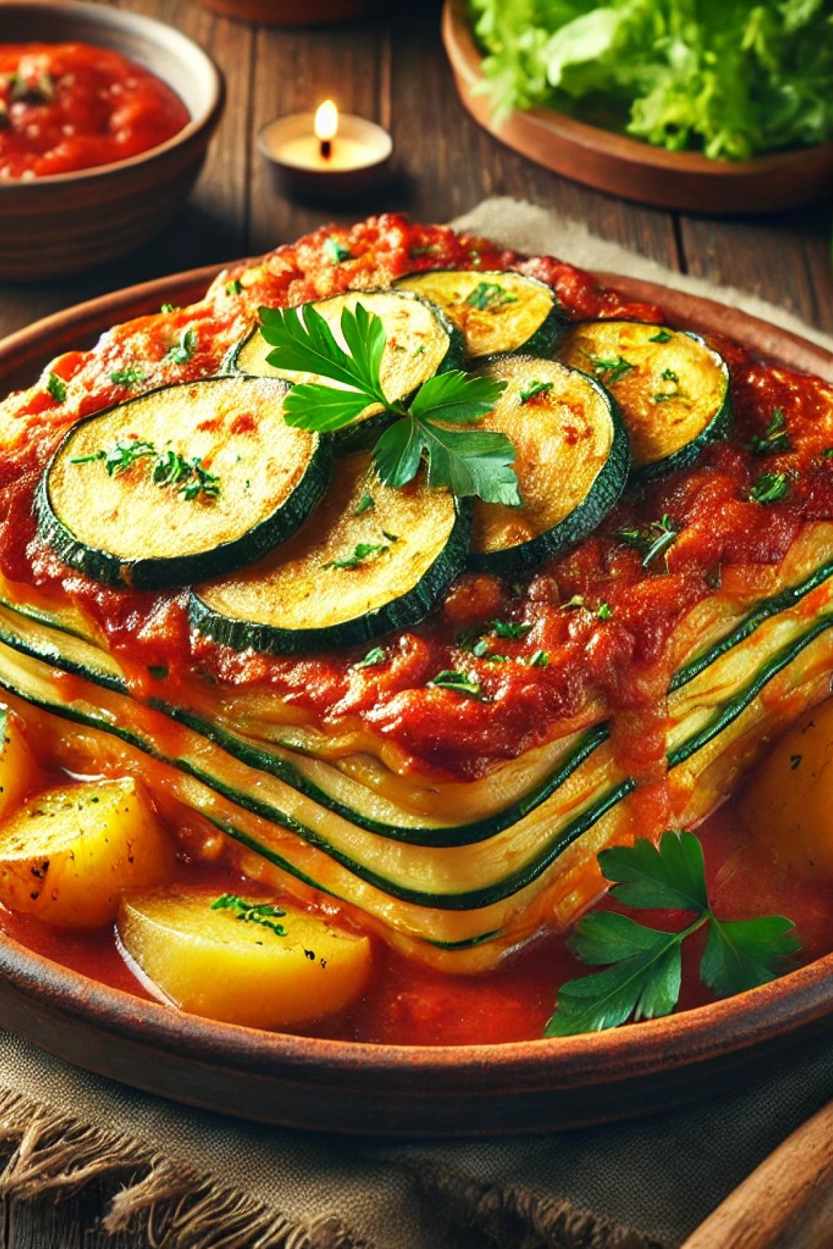 Slika jela 🍽️ Posna musaka od tikvica – Lagana i ukusna!