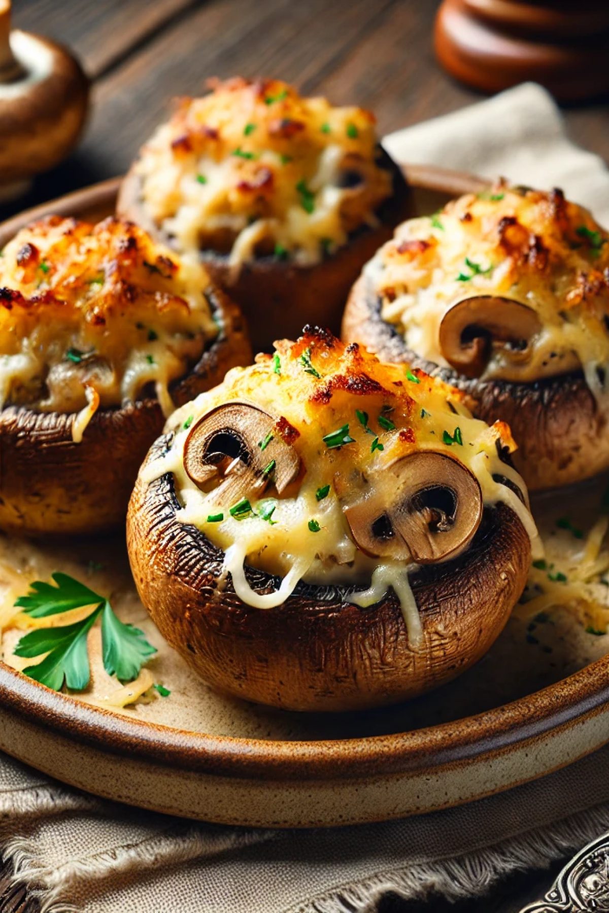 Slika jela 🧀 Zapečene punjene pečurke – Toplo predjelo koje se topi u ustima