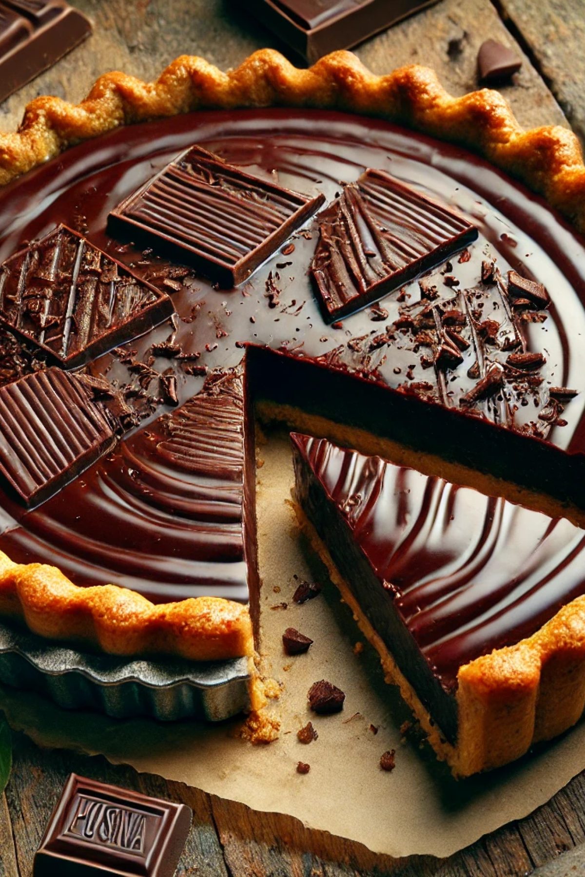Slika jela 🍫 Posna pita sa čokoladom – Mekana, sočna i bez griže savesti
