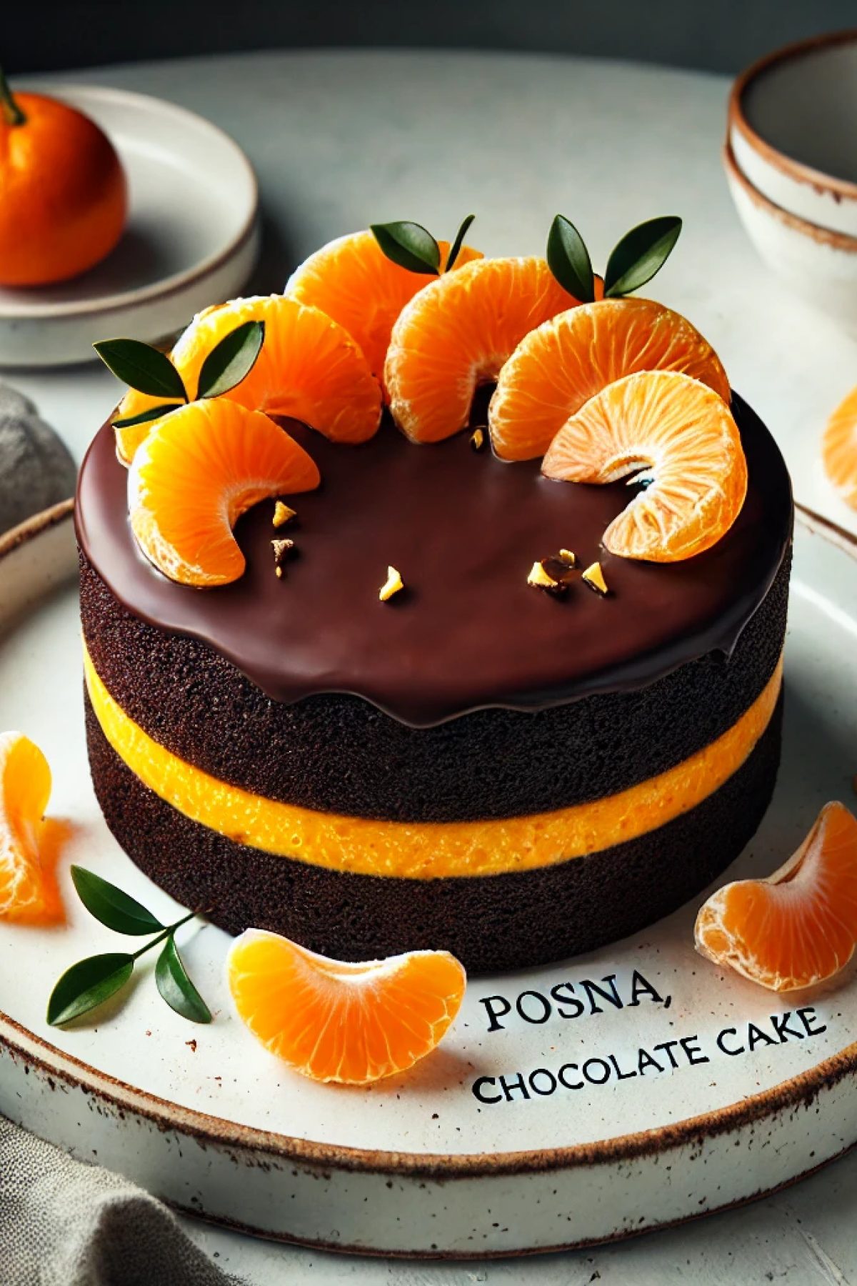 Slika jela 🍊 Posna čokoladna torta sa mandarinama – Slatki spoj voća i kakaa
