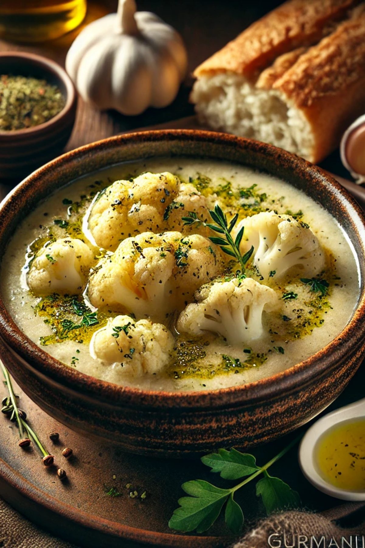 Slika jela 🥣 Krem čorba od pečenog belog luka i karfiola – Baršunasta i mirisna
