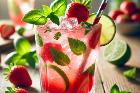 🍓 Magični Mojito sa jagodom i bosiljkom – Osveženje s karakterom