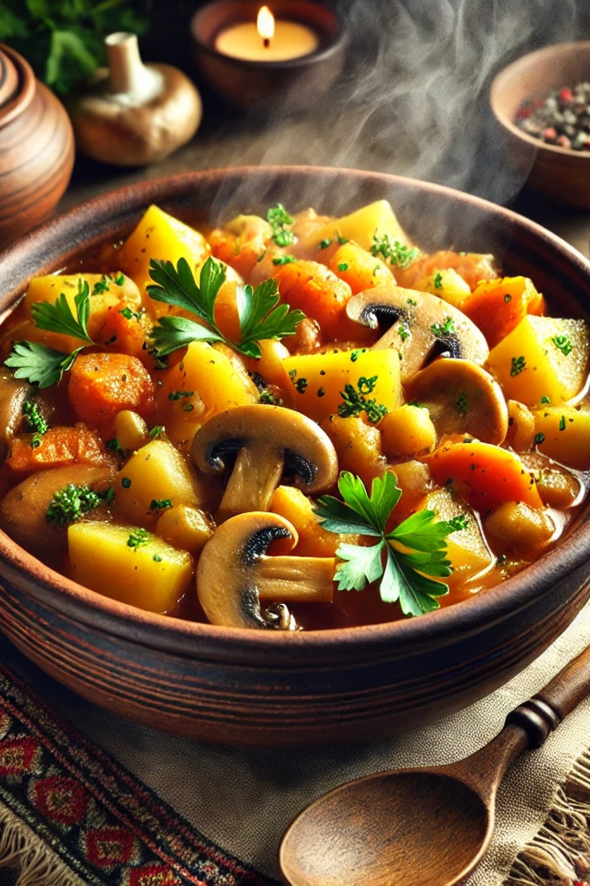Slika jela 🍲 Posni paprikaš od povrća sa krompirom i pečurkama – Ručak za Veliki petak