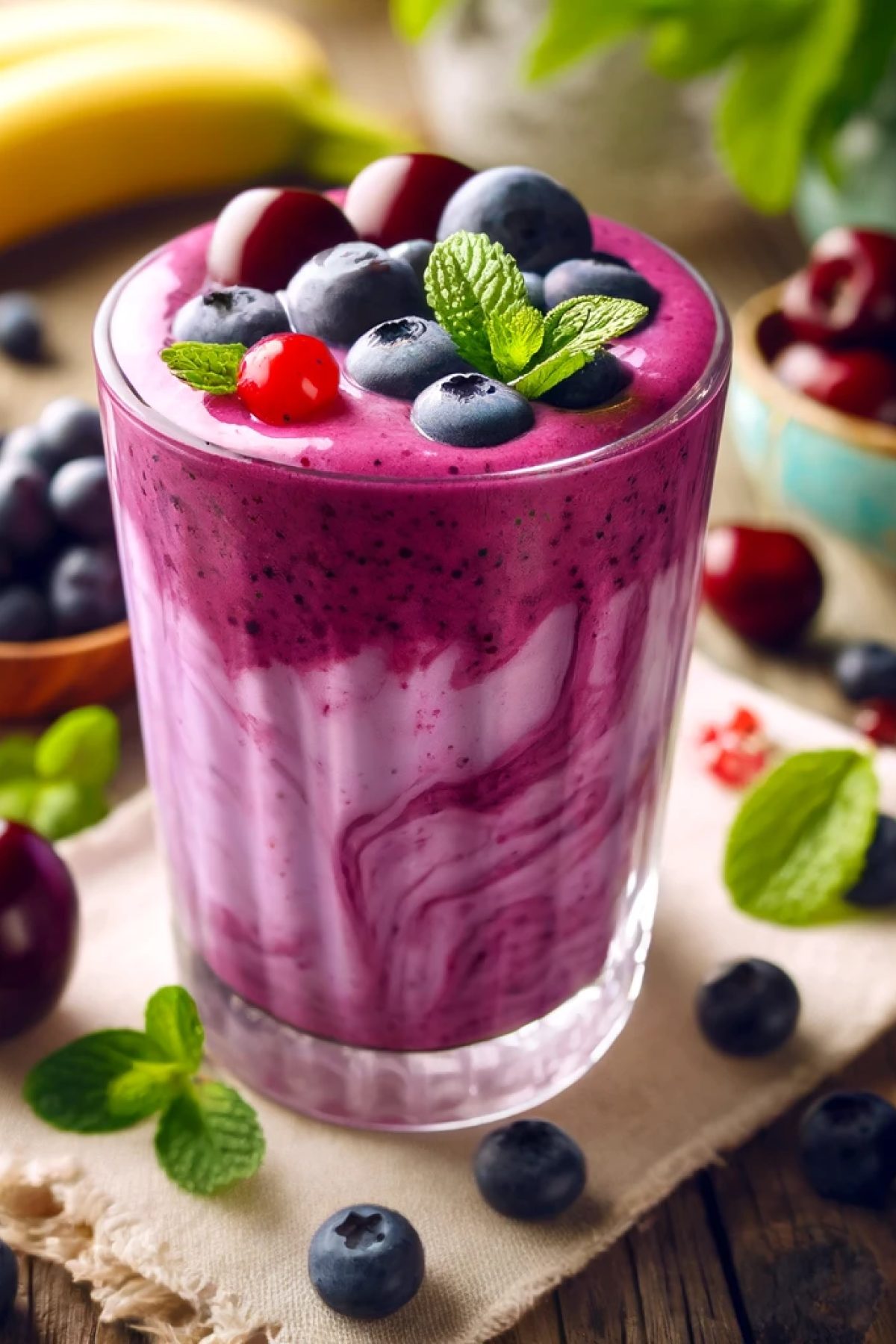 Slika jela 🍒 Ljubičasti Eliksir – Smuti za osveženje i lepu kožu