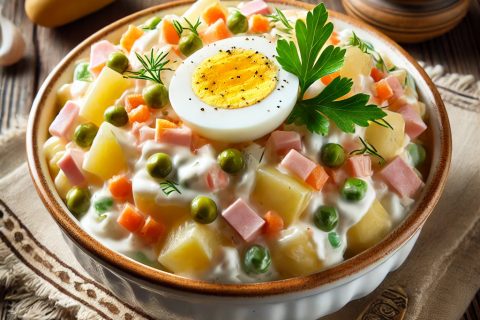 🥣 Ruska Salata – Kremasta Klasika Bez Koje Nema Slavlja
