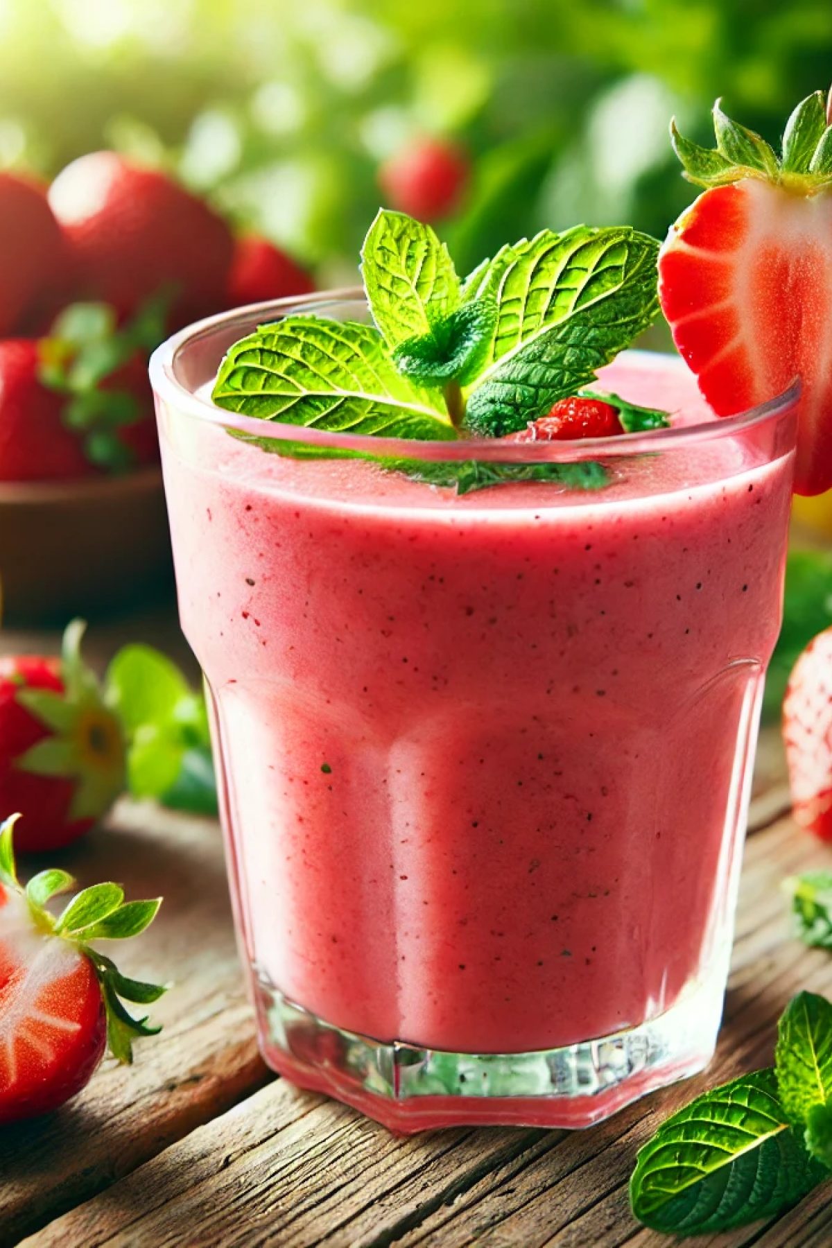 Slika jela 🍓 Osvežavajući smuti sa jagodom i mentom