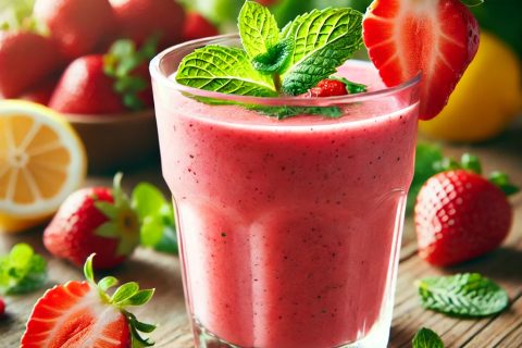 🍓 Osvežavajući smuti sa jagodom i mentom