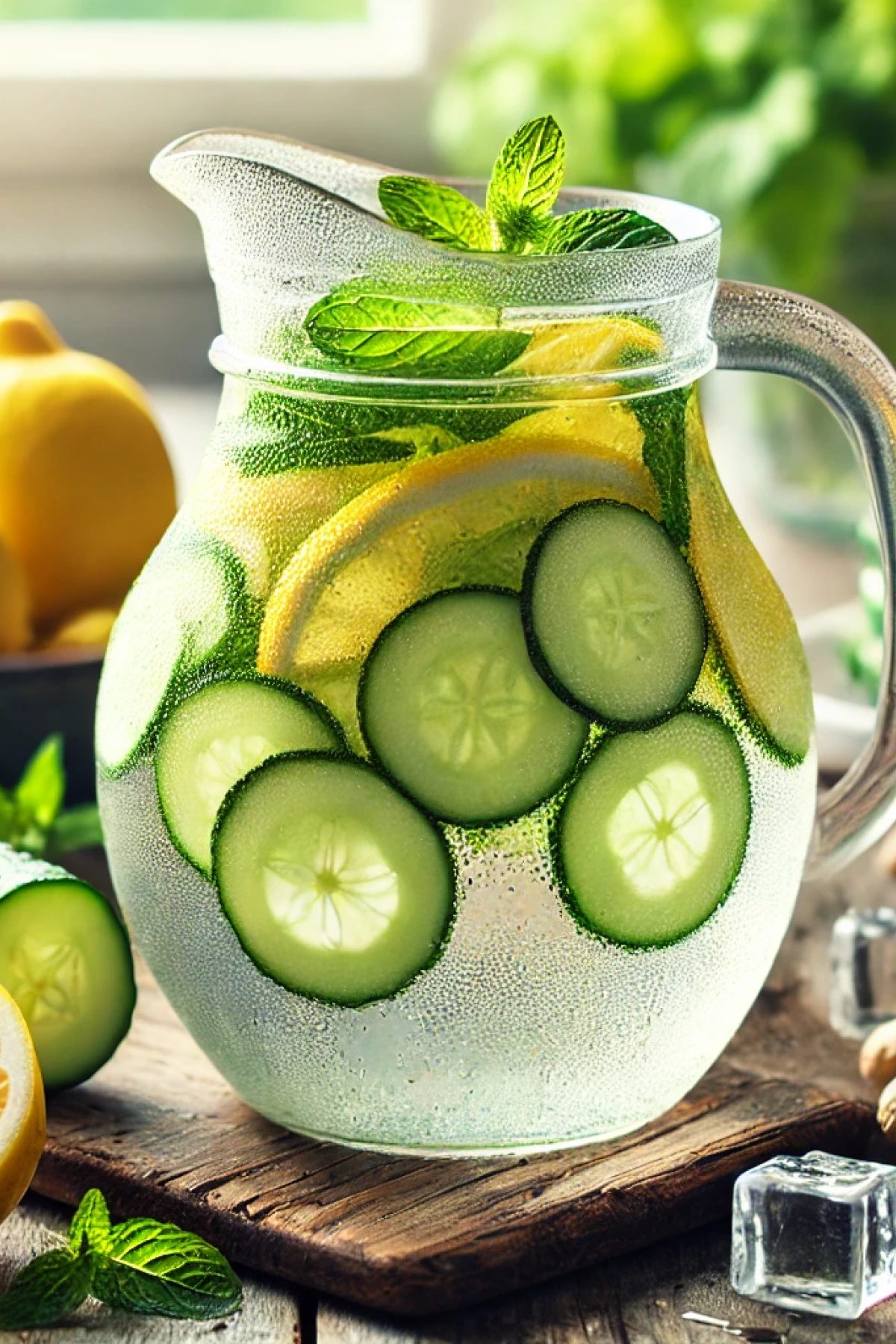 Slika jela 🍋 Detox napitak sa limunom, krastavcem i đumbirom