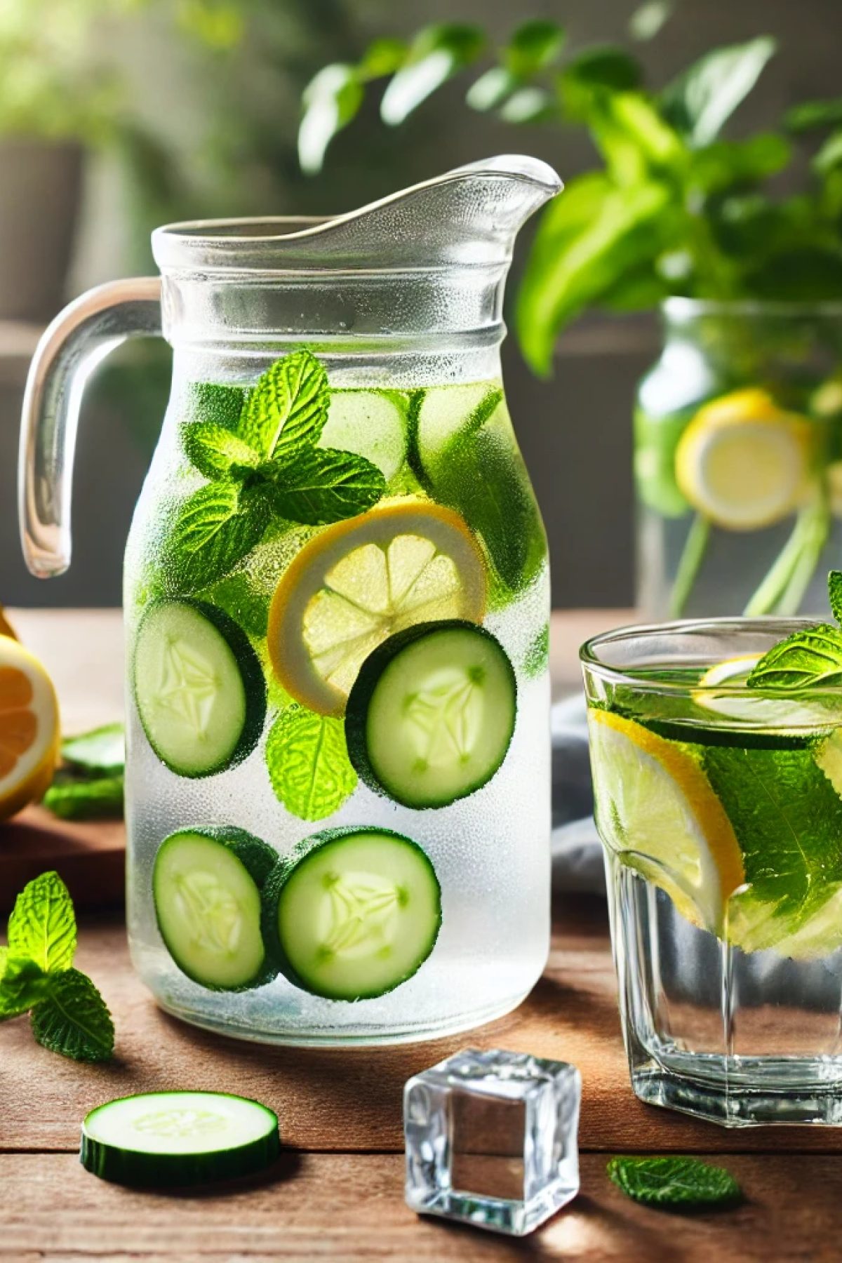 Slika jela 🥒🍋 Detox napitak sa krastavcem, limunom i nanom
