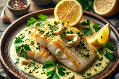 Fileti oslića u limun-beli luk sosu 🐟🍋