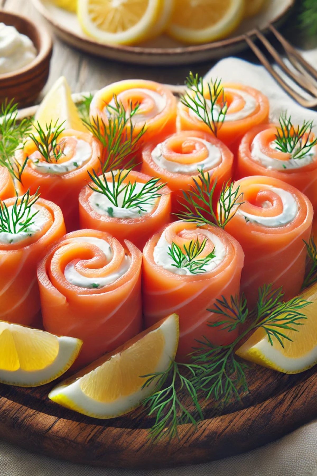 Slika jela 🧀 Rolnice od dimljenog lososa sa krem sirom i mirođijom