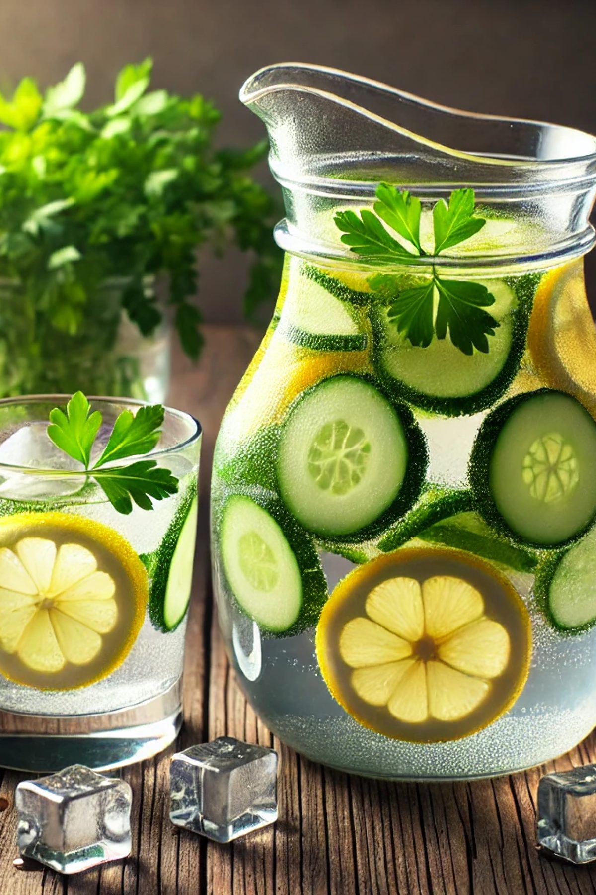 Slika jela 🍋 Detox Voda sa Limunom, Peršunom i Krastavcem