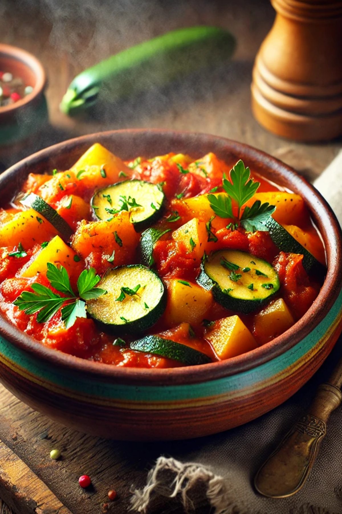 Slika jela 🥘 Posni Paprikaš sa Tikvicama i Krompirom