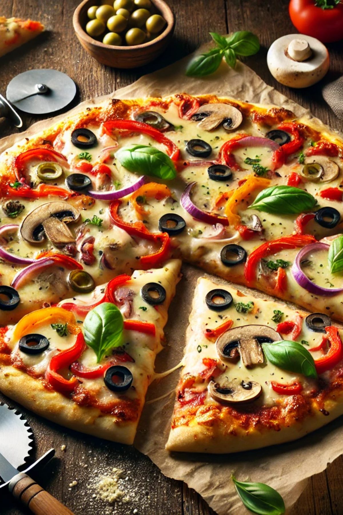Slika jela 🍕 Domaća pizza sa povrćem i mozzarellom