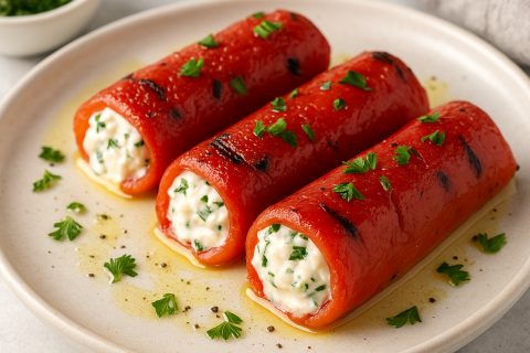 Rolnice od pečenih paprika sa sirom