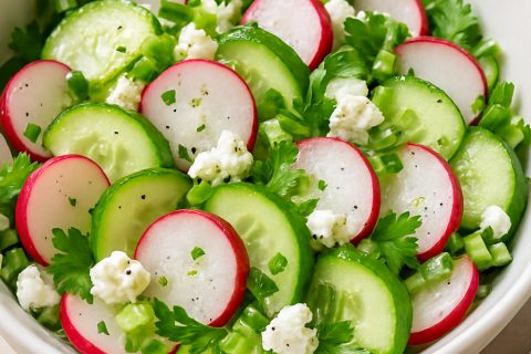 🥗🌸 Prolećna salata sa rotkvicama, krastavcem i mladim sirom