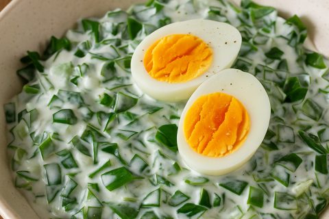 🌿🥚 Salata od sremuša sa jajima i jogurtom