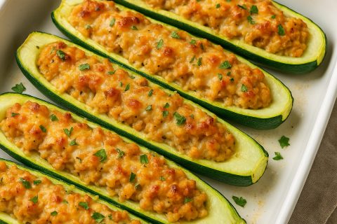 🥒 Hrskave tikvice punjene sirom i piletinom – pečeno, a topi se u ustima 🍗🧀
