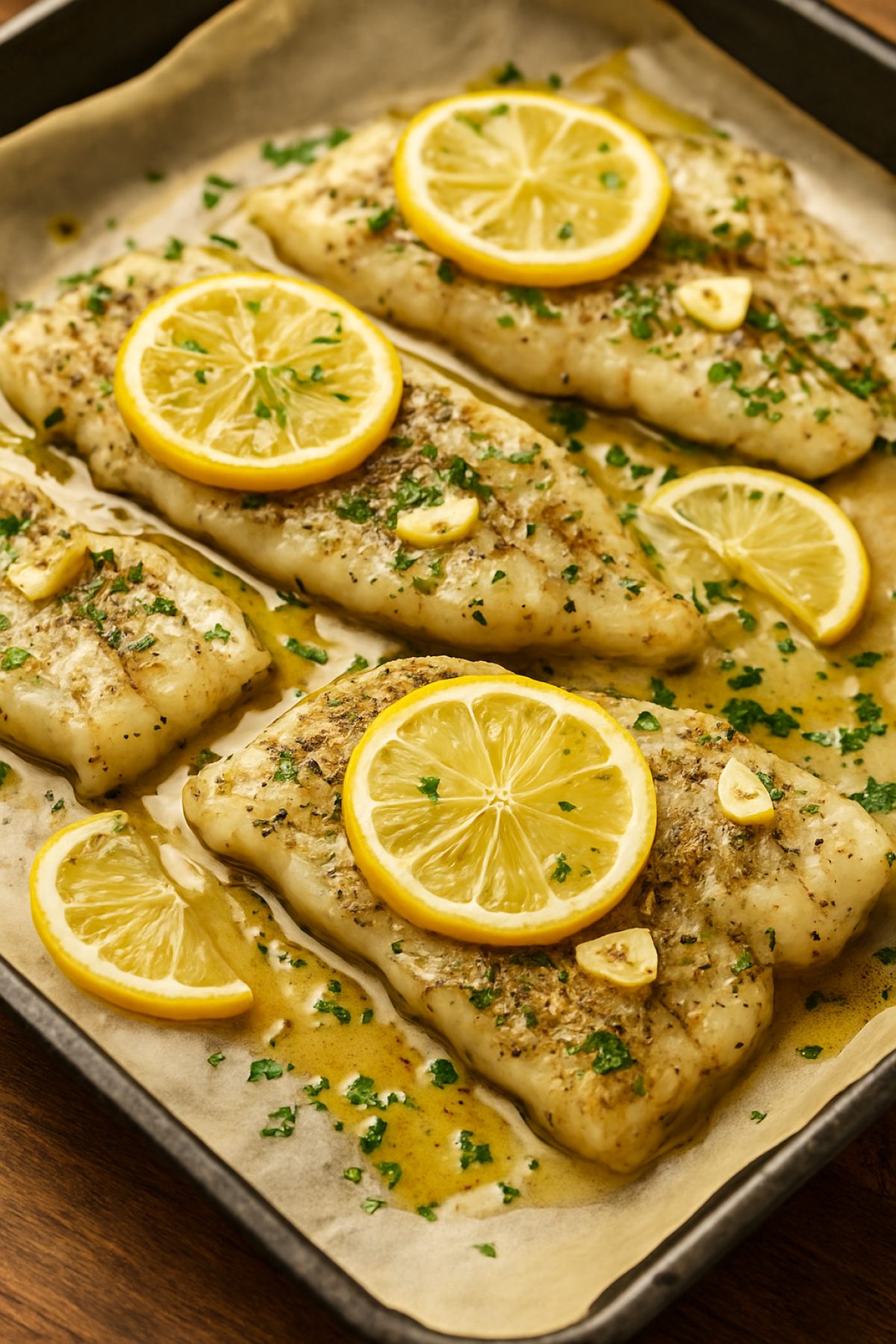 Slika jela 🐟 Fileti oslića iz rerne sa limunom i začinskim biljem – lagano, a mirisno