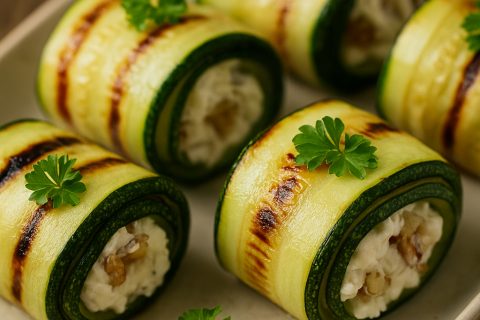 🥒 Rolnice od tikvica sa sirom i orasima – hladno predjelo koje mami aplauz