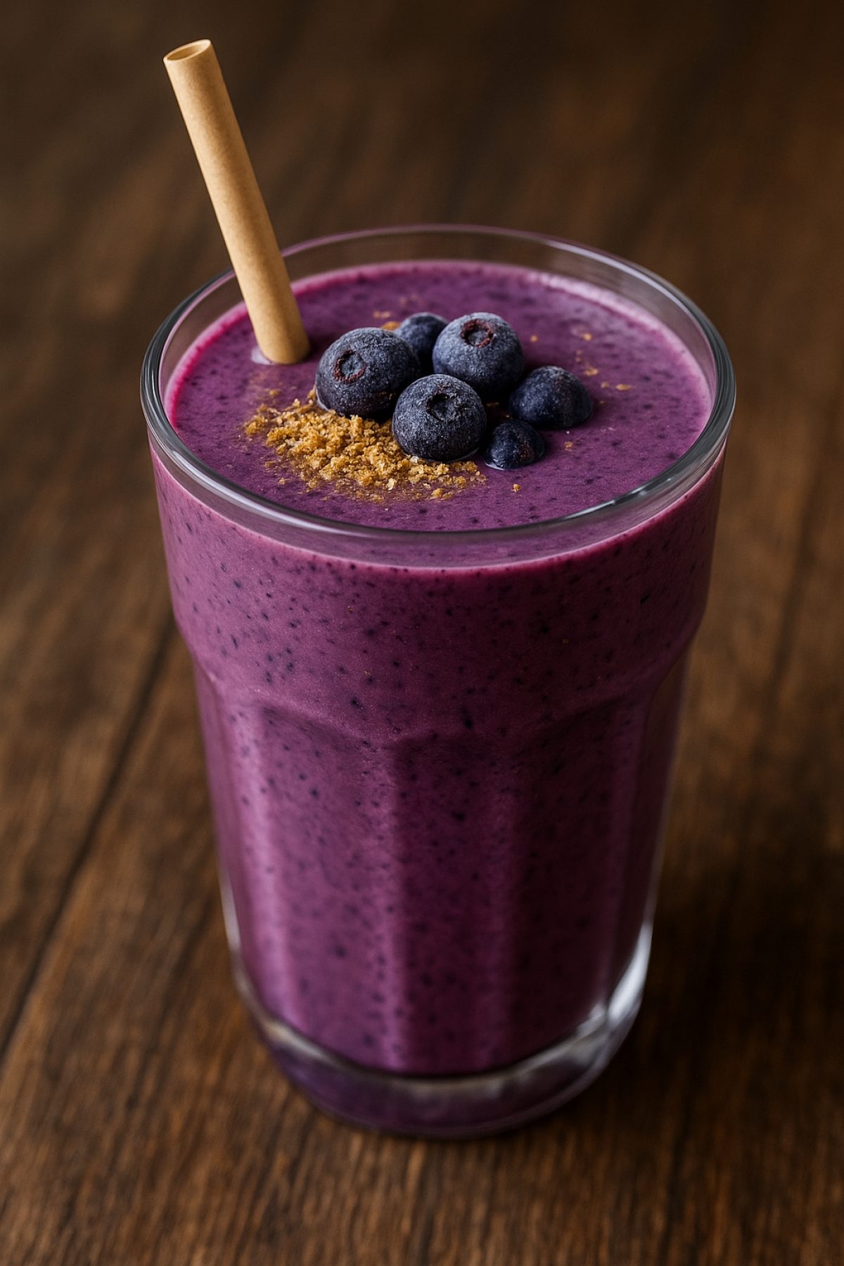 Slika jela 🫐 Purple bomba – smuti od borovnica, banane i lana