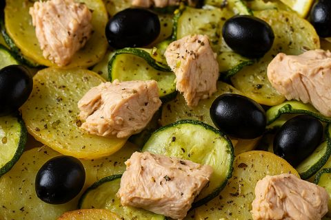 🐟 Tunjevina iz rerne sa povrćem i maslinama – mediteranski ručak bez stajanja za šporetom