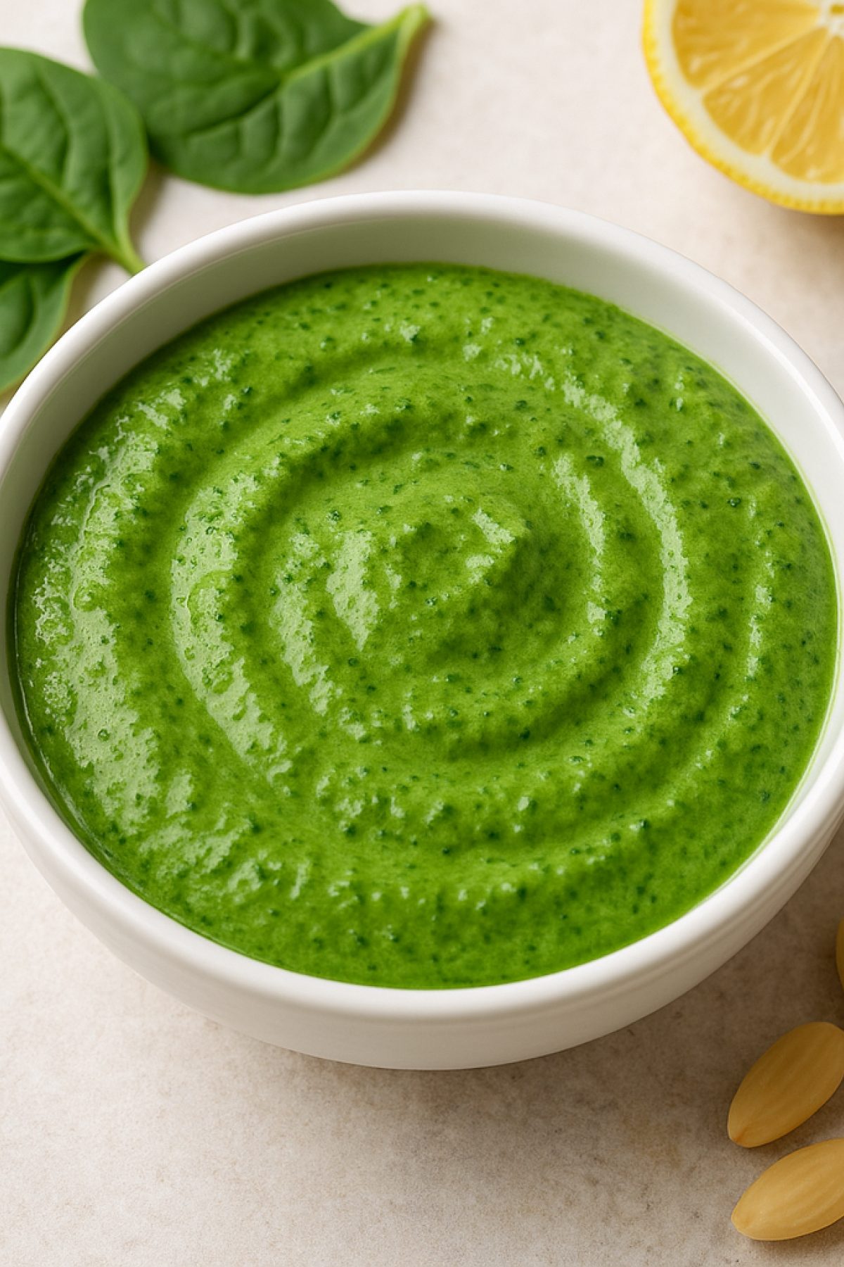 Slika jela 🥬 Zeleni sos od spanaća i badema – svež, kremast i drugačiji