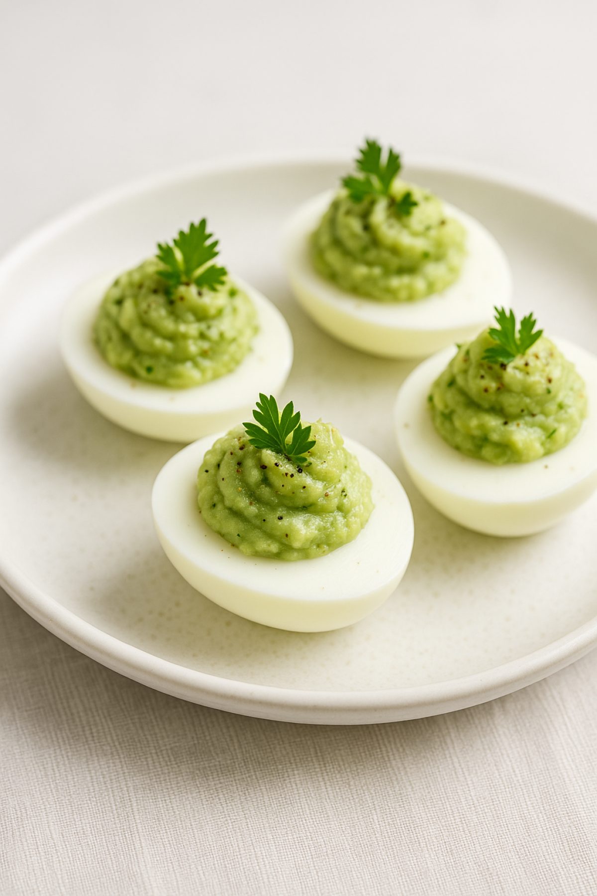Slika jela 🥚 Punjena jaja sa avokadom i limunom – lagano, kremasto, moderno