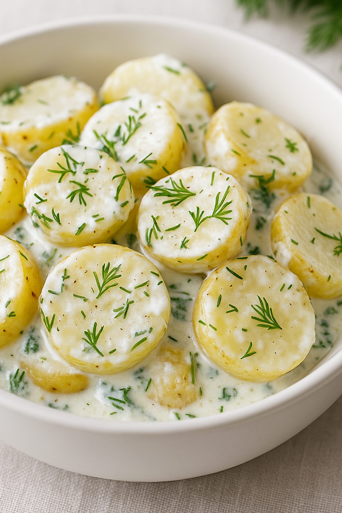 Slika jela 🥔 Salata sa mladim krompirom, jogurtom i mirođijom – hladna, kremasta i osvežavajuća
