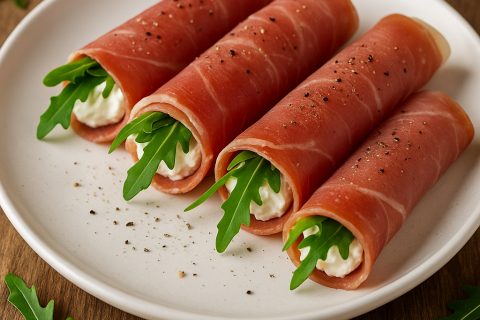 🥓 Rolnice od pršute sa sirom i rukolom – brzo predjelo koje izgleda kao milion dolara