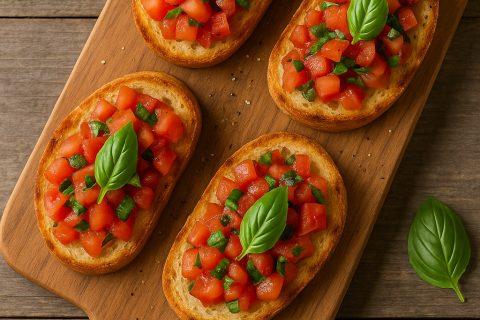🥖 Bruskete sa paradajzom i bosiljkom – letnje predjelo koje miriše na Italiju