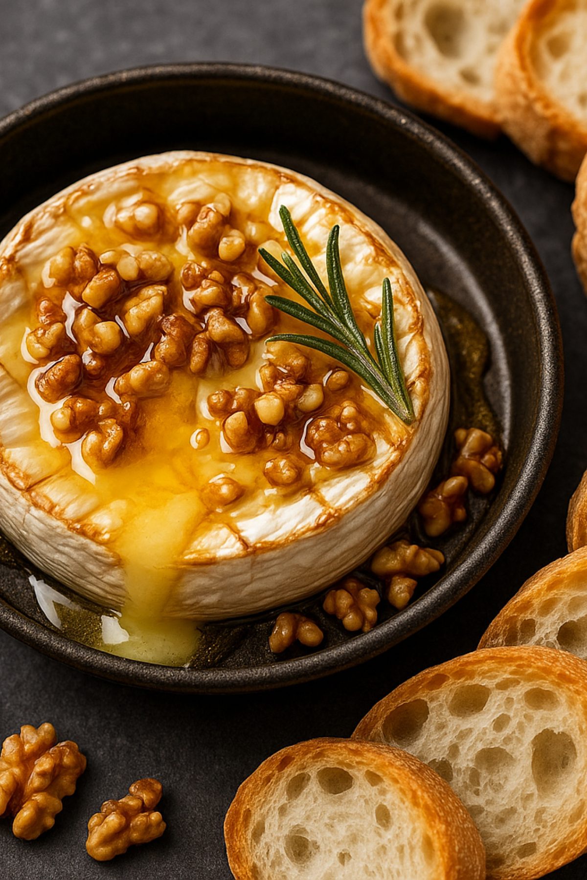 Slika jela 🧀 Zapečeni sir sa medom i orasima – slano-slatka bomba za početak svakog obroka