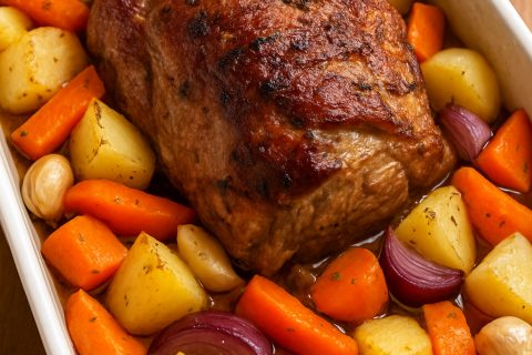 🥩 Svinjski vrat iz rerne sa povrćem – ručak koji se sam sprema