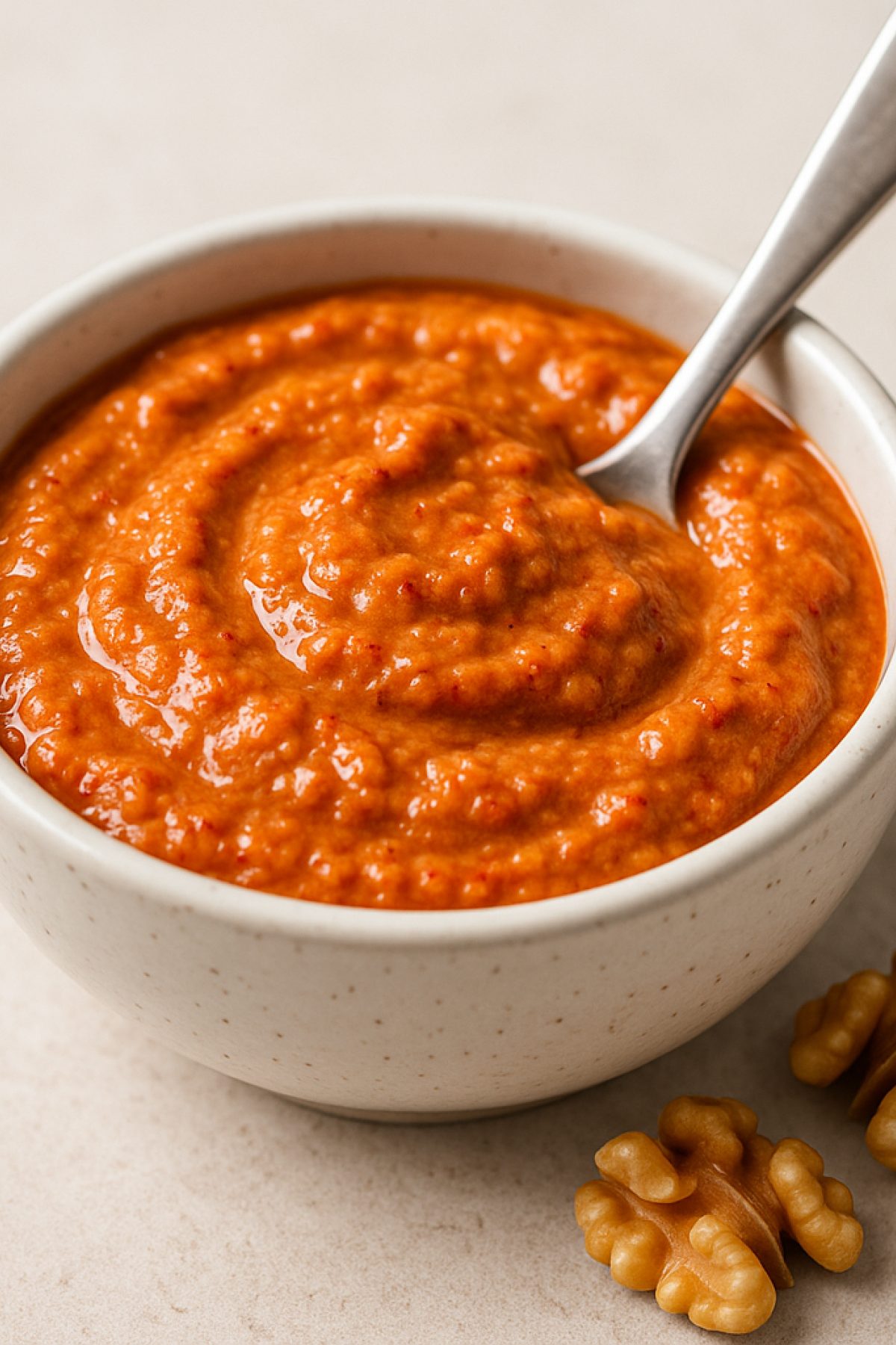 Slika jela 🌶️ Kremasti ajvar sos sa orasima – lagan, pun ukusa i gotov za 5 minuta
