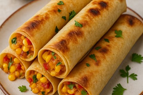 🌽 Zapečene kukuruzne rolnice sa sirom i paprikom – brzo, mirisno i topi se pod zubima
