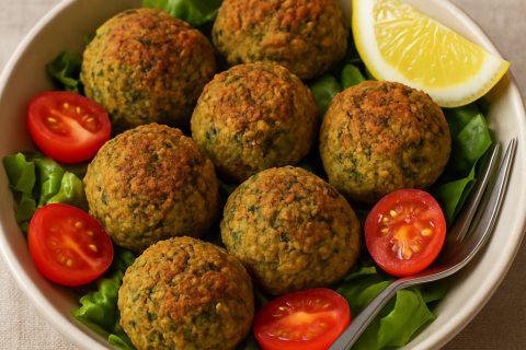 🧆 Letnje falafel kuglice u salati – lagano, hrskavo i bez prženja