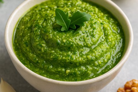 🥑 Letnji pesto od rukole i limuna – svež, aromatičan, gotov za 3 minuta