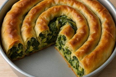 🥬 Pita sa blitvom i prazilukom – zapečena mirisna korica, unutra meka i sočna