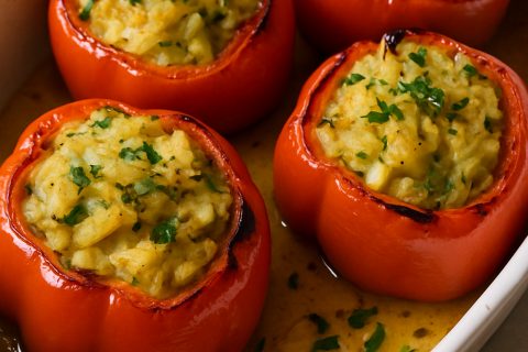 🌶 Punjene paprike sa krompirom i prazilukom – posno, mirisno, iz rerne