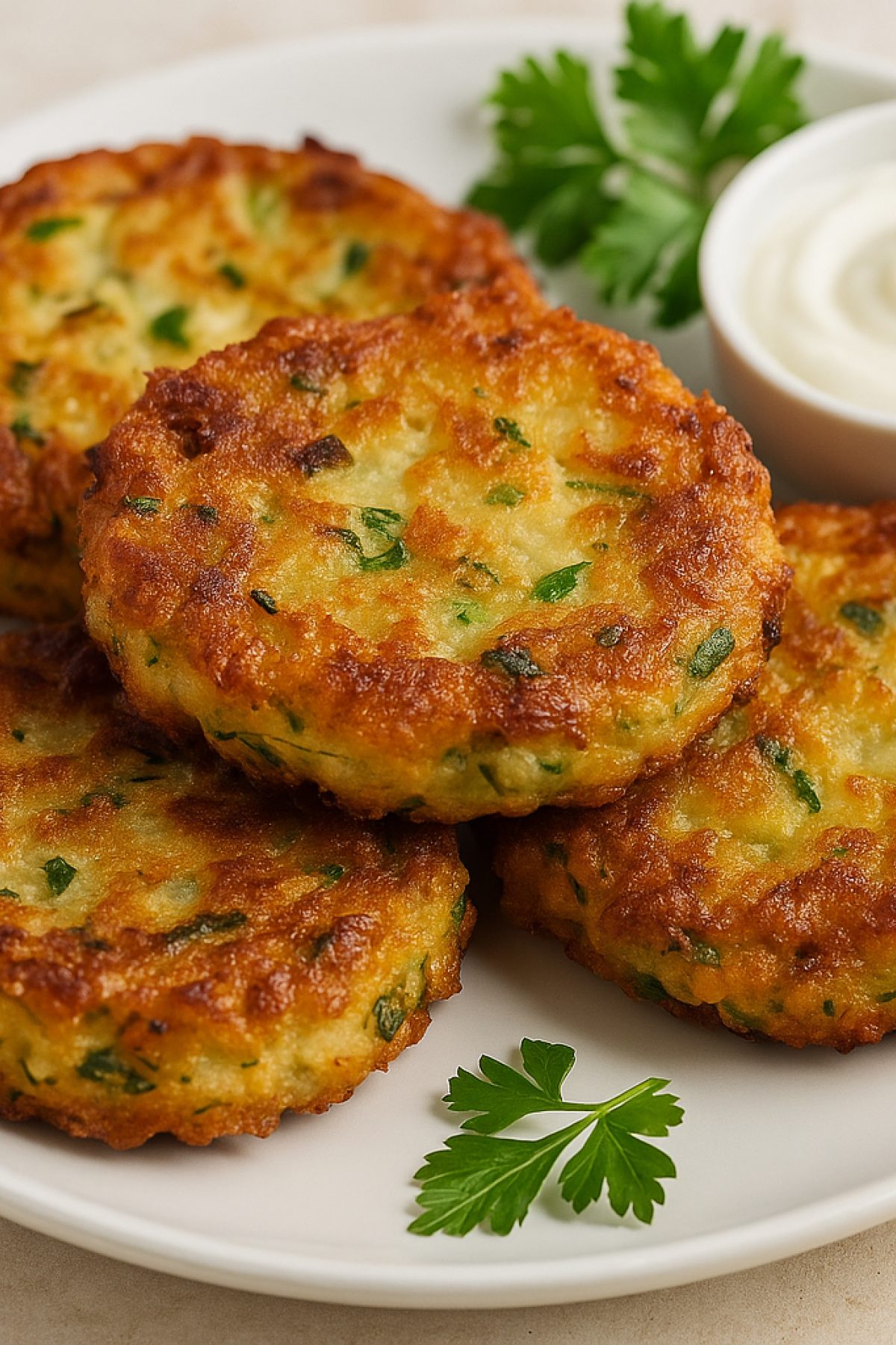 Slika jela 🥒 Posni uštipci sa tikvicama i crnim lukom – hrskavi spolja, mekani iznutra