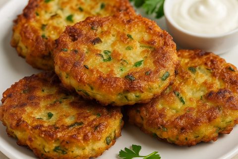 🥒 Posni uštipci sa tikvicama i crnim lukom – hrskavi spolja, mekani iznutra