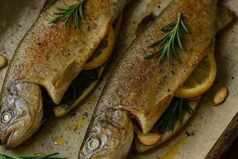 🐟 Pečena pastrmka sa limunom i ruzmarinom – sveža, mirisna, gotova za 30 minuta