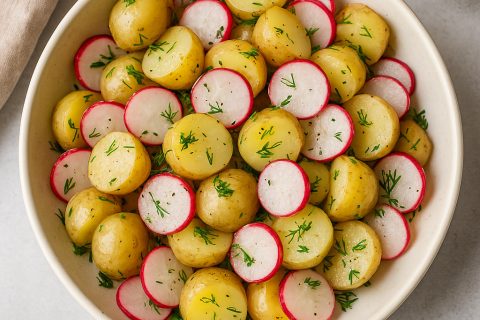 🥔 Letnja salata sa mladim krompirom, rotkvicama i mirođijom – osvežava i zasiti
