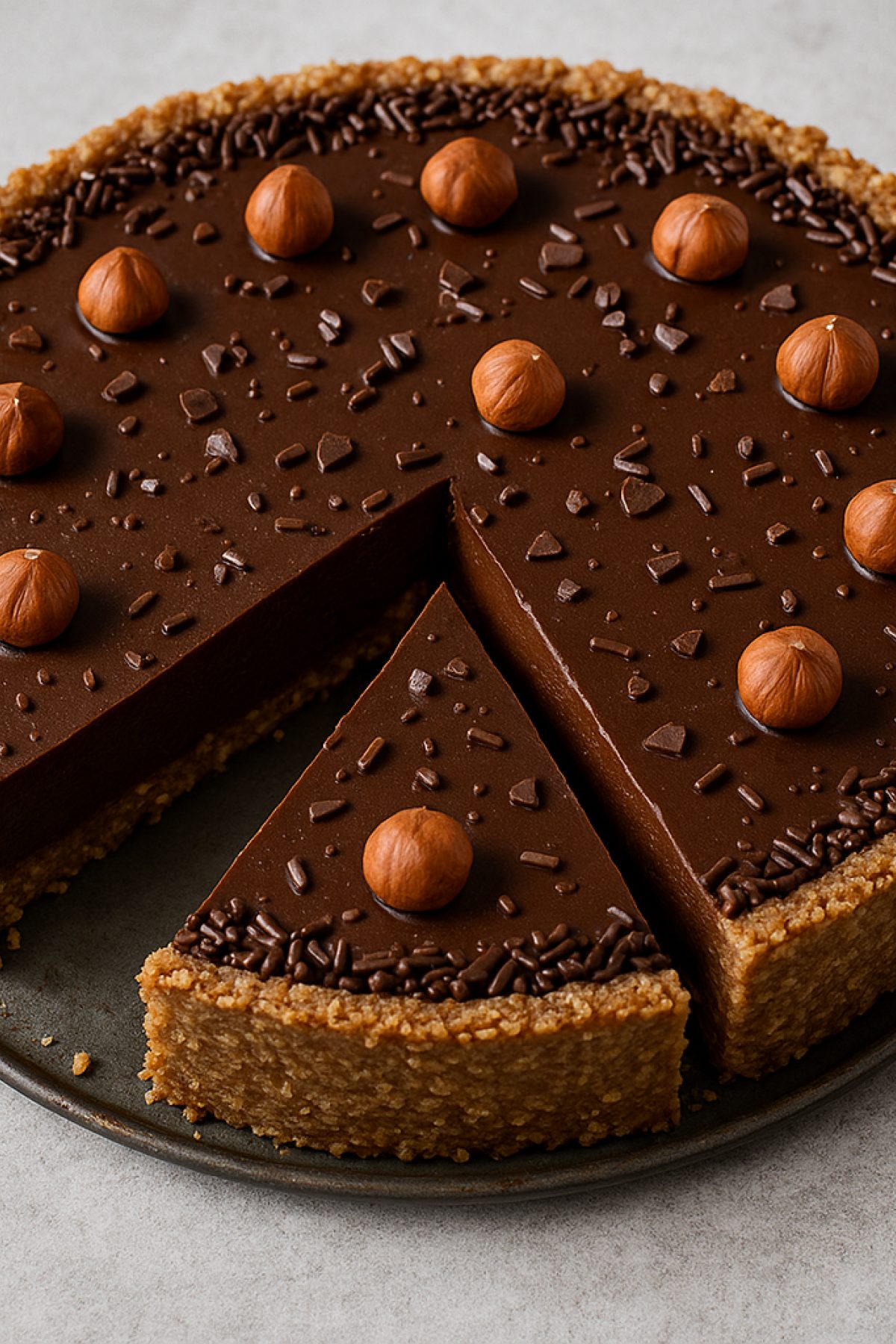 Slika jela 🍫 Čokoladna pita sa kafom i lešnicima – raskošni zalogaji bez pečenja