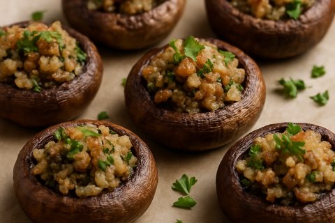 🍄 Punjene pečurke sa orasima i crnim lukom